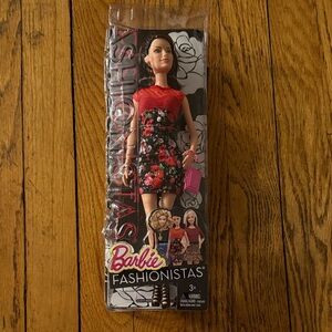 Barbie 2014 Fashionistas in Red and Black Floral Outfit new in box